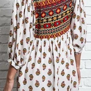 Umgee Tunic Dress Size Small Lightweight Babydoll Tunic Tribal Boho